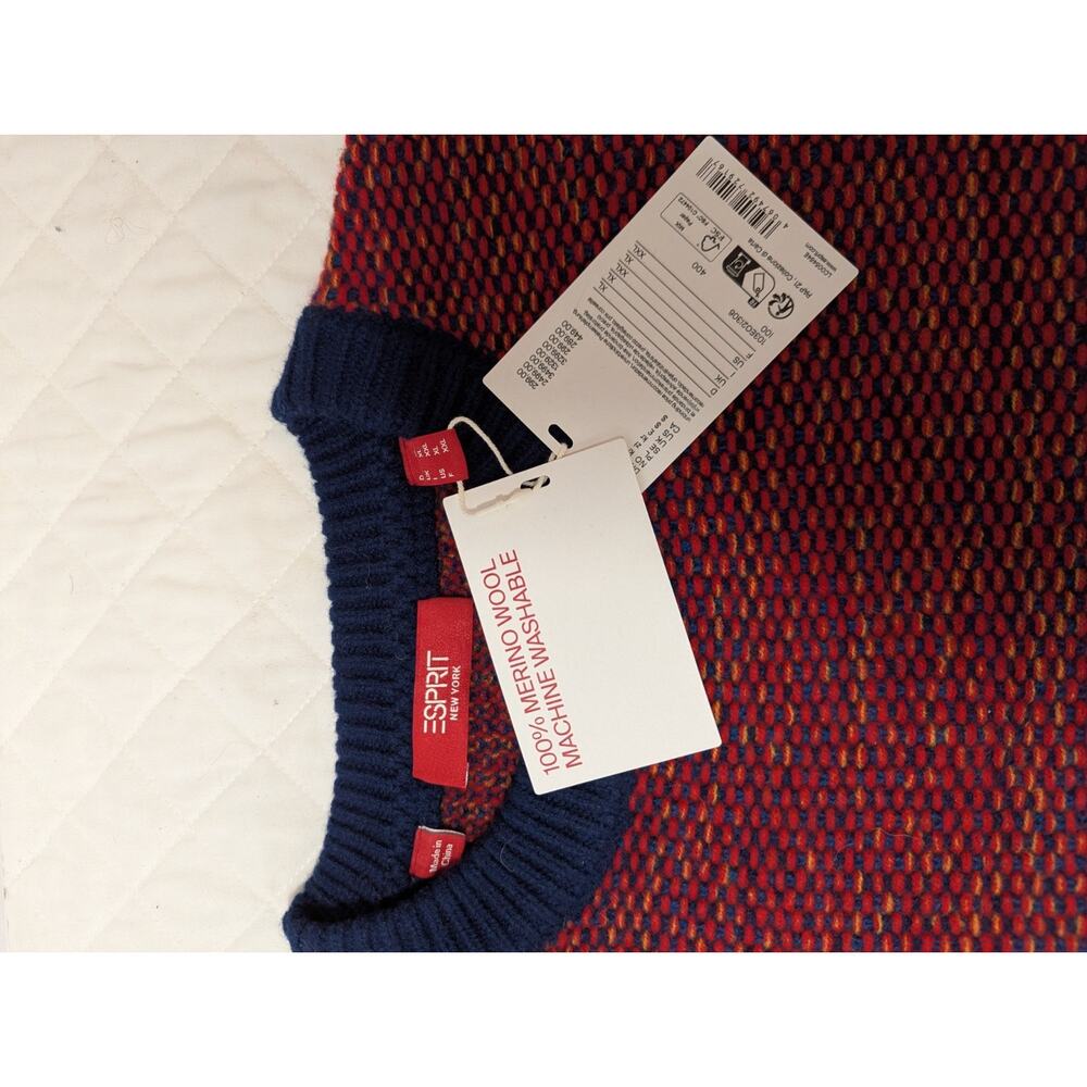Esprit Mens XL Marino Wool Multicolor Sweater, Beautiful - Picture 2 of 3